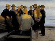 Michael Ancher Fishermen by the Sea on a Summer's Evening china oil painting artist